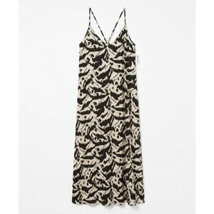 Old Navy Abstract Print Cami Maxi Dress Size L Black White Boho Summer